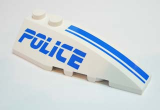 Wedge 6 x 2 Right with Blue 'POLICE' and Stripes Pattern