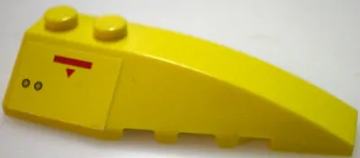 Wedge 6 x 2 Right with Red Triangle and Rectangle and 2 Holes Pattern (Sticker) - Set 10026