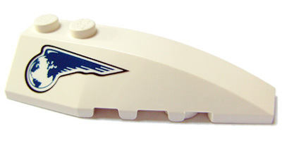 Wedge 6 x 2 Right with Winged Globe Pattern (Sticker) - Set 7628