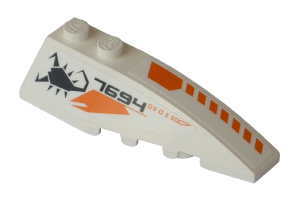 Wedge 6 x 2 Right with '7694', Scorpion and Orange Stripes Pattern (Stickers) - Set 7694
