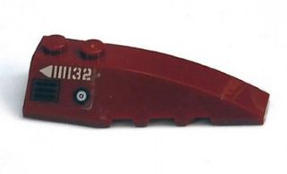 Wedge 6 x 2 Right with Number 32 and White Lines and Arrow Pattern (Sticker) - Set 7298