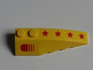 Wedge 6 x 2 Right with Red Arrow and 4 Red Stars Pattern (Stickers) - Set 7712
