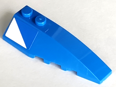 Wedge 6 x 2 Right with White Triangle Pattern (Sticker) - Set 8093