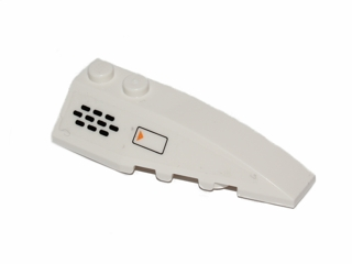 Wedge 6 x 2 Right with 10 Black Oval Holes Grille and Orange Triangle in Black Rectangle Pattern (Sticker) - Set 70701