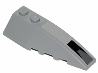 Wedge 6 x 2 Right with Black Rectangle and Dark Bluish Gray Trapezoid Pattern (Sticker) - Set 75022