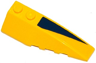 Wedge 6 x 2 Right with Dark Blue Triangle Pattern (Sticker) - Set 76019