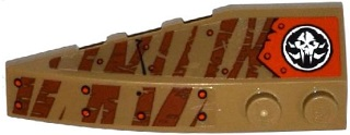 Wedge 6 x 2 Right with Tiger Stripes, Alien Skull, Metal Plates and Rivets Pattern (Stickers) - Set 70143