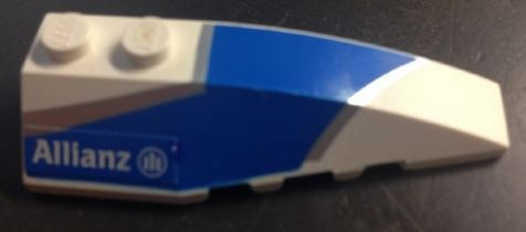 Wedge 6 x 2 Right with Blue and Silver Wraparound Pattern, with Allianz Logo Pattern (Sticker) - Set 8374