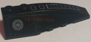 Wedge 6 x 2 Right with Dark Bluish Gray Filler Cap, 'I Heart INSECTOIDS' and Air Outlet Grille Pattern (Stickers) - Set 5973