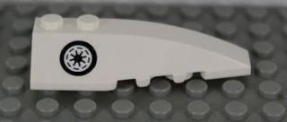 Wedge 6 x 2 Right with Black and White SW Galactic Republic Logo with Thick Border Pattern (Sticker) - Set 7751