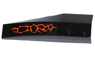 Wedge 6 x 2 Right with Orange Cracks Pattern (Sticker) - Set 70733