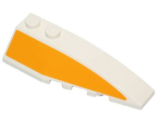 Wedge 6 x 2 Right with Bright Light Orange Stripe Pattern (Sticker) - Set 75170