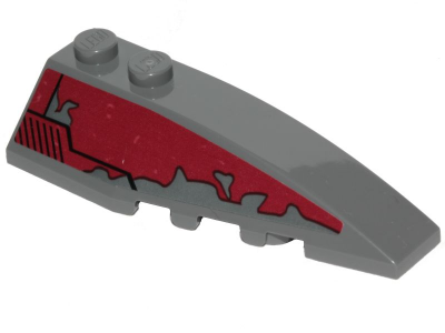 Wedge 6 x 2 Right with SW Slave I Dark Red Peeling Paint Pattern (Sticker) - Set 75222