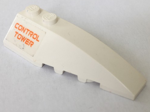Wedge 6 x 2 Right with Orange 'CONTROL TOWER' Pattern (Sticker) - Set 7709