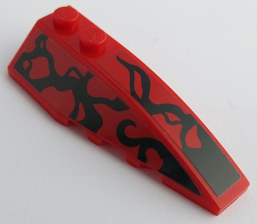 Wedge 6 x 2 Right with Black Tendrils Pattern (Stickers) - Set 76199