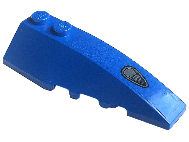 Wedge 6 x 2 Right with Dark Silver and Black Air Vent Pattern (Sticker) - Set 76902