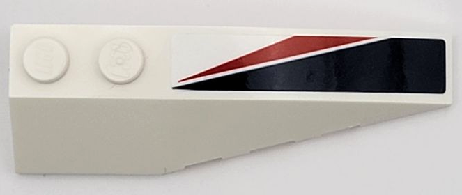 Wedge 6 x 2 Right with Dark Blue and Red Triangle and Angled Stripes Pattern (Sticker) – Set 42109