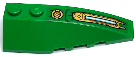 Wedge 6 x 2 Right with Gold Circle and Armor Plate with Light Pattern (Sticker) - Set 71763