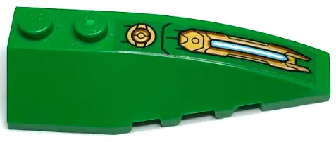 Wedge 6 x 2 Right with Gold Circle and Armor Plate with Light Pattern (Sticker) - Set 71763