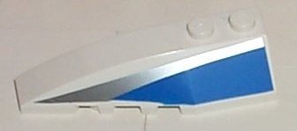 Wedge 6 x 2 Left with Blue and Silver Side Pattern