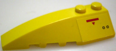 Wedge 6 x 2 Left with Red Triangle and Rectangle and 2 Holes Pattern (Sticker) - Set 10026