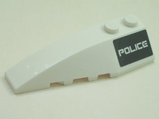 Wedge 6 x 2 Left with 'POLICE' on Black Background Pattern (Sticker) - Set 5980