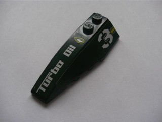 Wedge 6 x 2 Left with Number 3 and 'Turbo Oil' Pattern (Stickers) - Set 8138