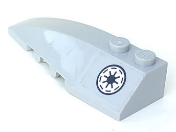 Wedge 6 x 2 Left with Black and White SW Galactic Republic Logo with Thin Border Pattern (Sticker) - Sets 7669 / 7868