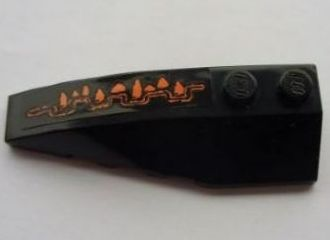 Wedge 6 x 2 Left with Short Orange Claw Pattern (Sticker) - Set 8076