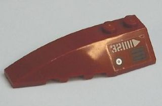 Wedge 6 x 2 Left with Number 32 and White Lines and Arrow Pattern (Sticker) - Set 7298