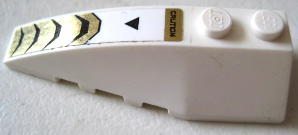 Wedge 6 x 2 Left with Black 'CAUTION' and Gold and Black Stripes Pattern (Sticker) - Set 7721