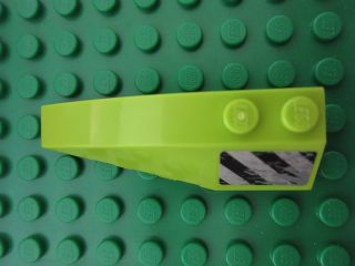 Wedge 6 x 2 Left with Black Danger Stripes and Scratches Pattern (Sticker) - Set 8190