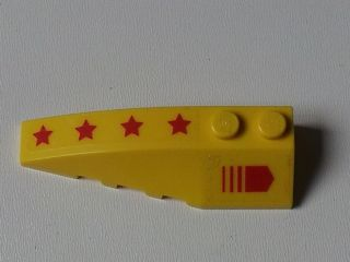 Wedge 6 x 2 Left with Red Arrow and 4 Red Stars Pattern (Stickers) - Set 7712