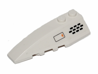 Wedge 6 x 2 Left with 10 Black Oval Holes Grille and Orange Triangle in Black Rectangle Pattern (Sticker) - Set 70701