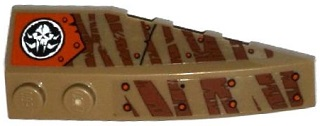 Wedge 6 x 2 Left with Tiger Stripes, Alien Skull, Metal Plates and Rivets Pattern (Stickers) - Set 70143