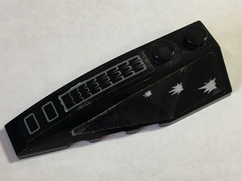 Wedge 6 x 2 Left with 3 White Bullet Holes and Air Outlet Grille Pattern (Stickers) - Set 5973