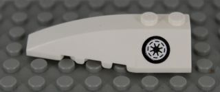 Wedge 6 x 2 Left with Black and White SW Galactic Republic Logo with Thick Border Pattern (Sticker) - Set 7751