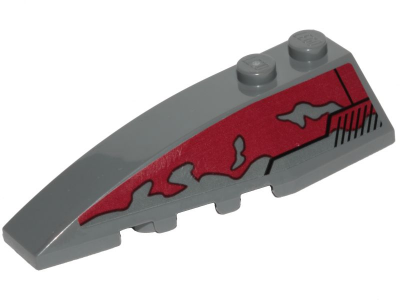 Wedge 6 x 2 Left with SW Slave I Dark Red Peeling Paint Pattern (Sticker) - Set 75222