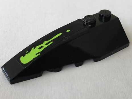 Wedge 6 x 2 Left with Lime Slime on Black Background Pattern (Sticker) - Set 70133