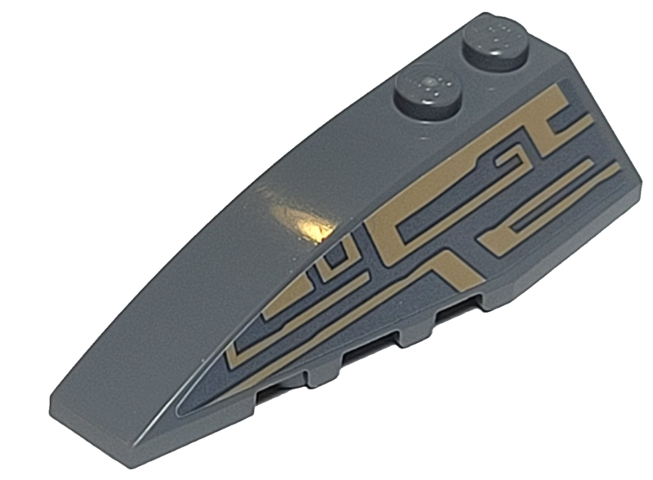 Wedge 6 x 2 Left with Dark Tan Tribal Pattern (Sticker) - Set 75186