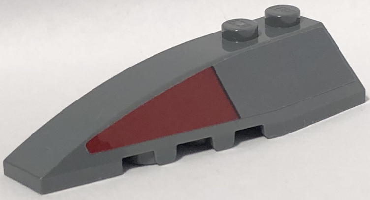 Wedge 6 x 2 Left with SW Slave I Dark Red Triangle Pattern (Sticker) - Set 75060