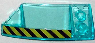 Wedge 8 x 3 x 2 Open Right with Black and Yellow Danger Stripes Pattern (Sticker) - Set 7775