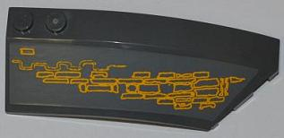 Wedge 8 x 3 x 2 Open Right with Stones Pattern (Sticker) - Set 8078