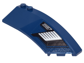 Wedge 8 x 3 x 2 Open Right with White 'STARK INDUSTRIES' Logo and Vents Pattern (Sticker) - Set 76051