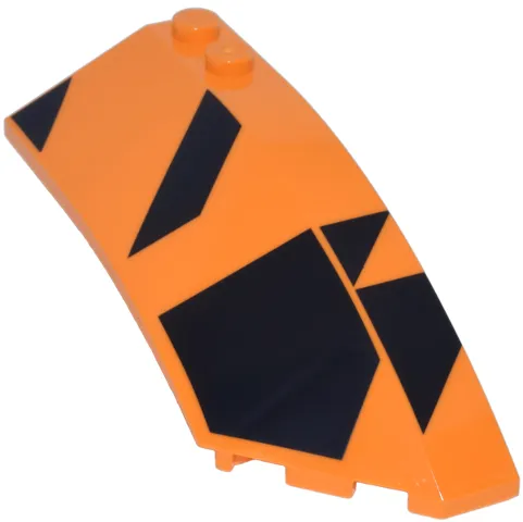 Wedge 8 x 3 x 2 Open Right with Black Angled Shapes and Triangles Pattern