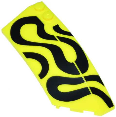 Wedge 8 x 3 x 2 Open Right with 3 Black Squiggly Lines and 1 Shape Pattern