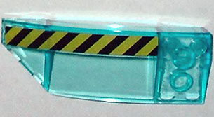 Wedge 8 x 3 x 2 Open Left with Black and Yellow Danger Stripes Pattern (Sticker) - Set 7775