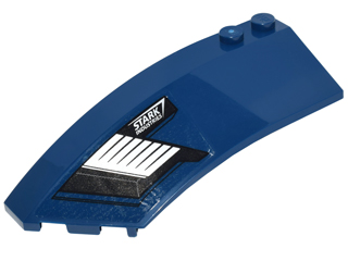 Wedge 8 x 3 x 2 Open Left with White 'STARK INDUSTRIES' Logo and Vents Pattern (Sticker) - Set 76051