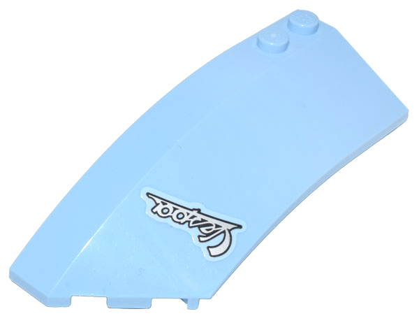 Wedge 8 x 3 x 2 Open Left with Silver Script Vespa Logo Pattern (Sticker) - Set 10298