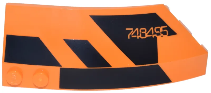 Wedge 8 x 3 x 2 Open Left with Black Angled Shapes and '748495' Pattern